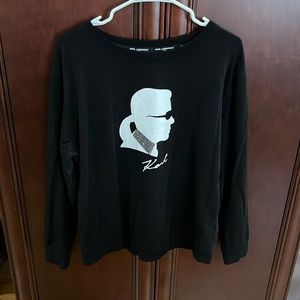 Karl Lagerfeld Paris Karl Logo Silhouette Crewneck Sweater | XL |